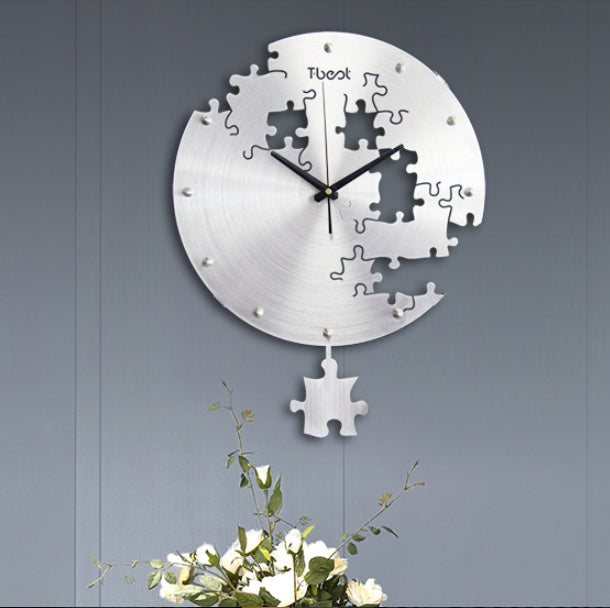 Reloj de pared circular creativo de 16 pulgadas, reloj artístico de pared, diseño moderno, reloj silencioso para sala de estar y dormitorio, decoración de pared para el hogar