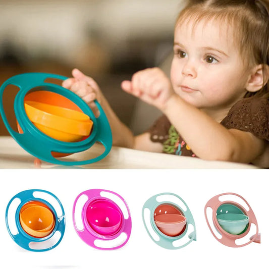通用陀螺碗兒童旋轉平衡新奇陀螺儀360旋轉防溢餵食盤嬰兒訓練旋轉平衡玩具